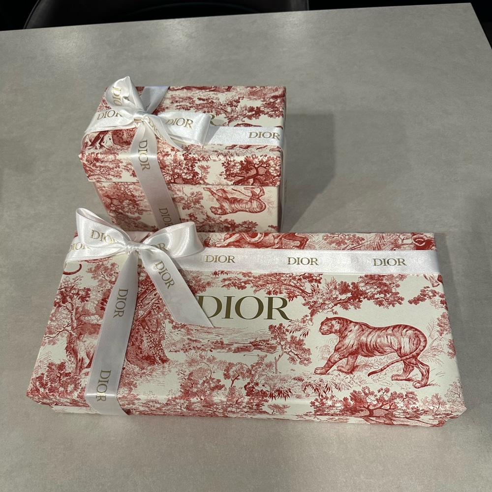 Dior animal print red & white boxes and other jewelry boxes